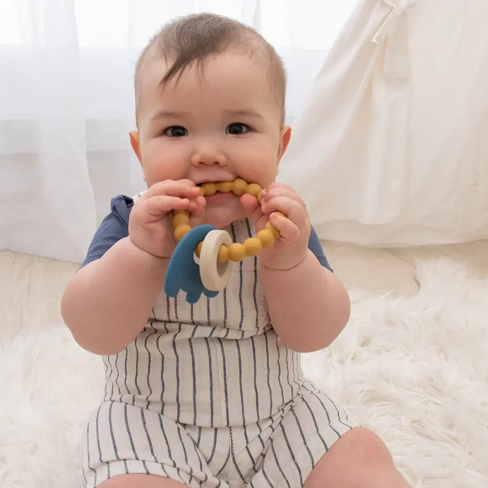 Playground Playground Silicone Elephant Teether - Steel Blue
