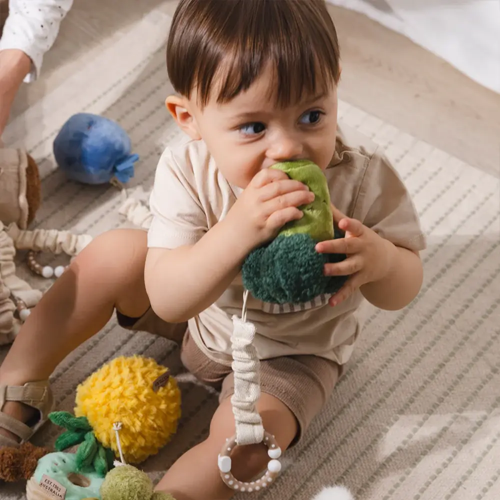 Living Textiles Living Textiles 2 Pack Mini Market Brunch Stroller Toys - Broccoli & Tomato
