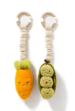 Living Textiles Living Textiles 2 Pack Mini Market Brunch Stroller Toys - Carrot & Green Peas