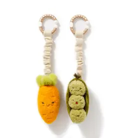Living Textiles Living Textiles 2 Pack Mini Market Brunch Stroller Toys - Carrot & Green Peas