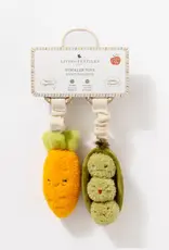 Living Textiles Living Textiles 2 Pack Mini Market Brunch Stroller Toys - Carrot & Green Peas