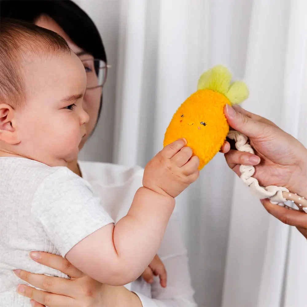 Living Textiles Living Textiles 2 Pack Mini Market Brunch Stroller Toys - Carrot & Green Peas
