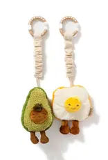 Living Textiles Living Textiles 2 Pack Mini Market Brunch Stroller Toys - Avocado & Egg on Toast