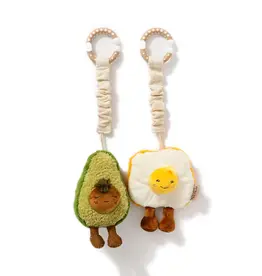 Living Textiles Living Textiles 2 Pack Mini Market Brunch Stroller Toys - Avocado & Egg on Toast