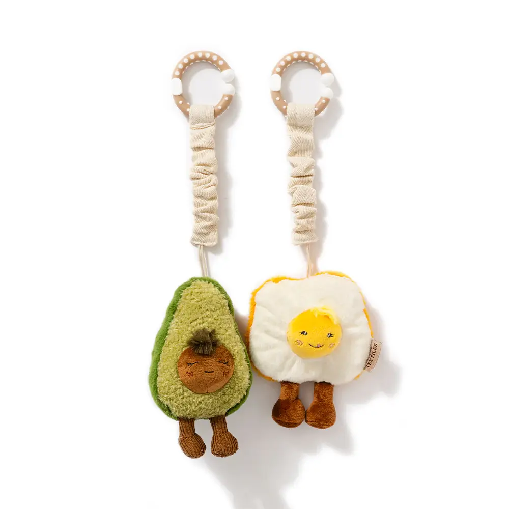 Living Textiles Living Textiles 2 Pack Mini Market Brunch Stroller Toys - Avocado & Egg on Toast