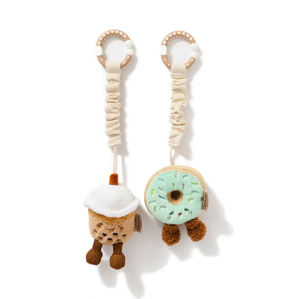 Living Textiles Living Textiles 2 Pack Mini Market Brunch Stroller Toys - Boba Tea & Donut