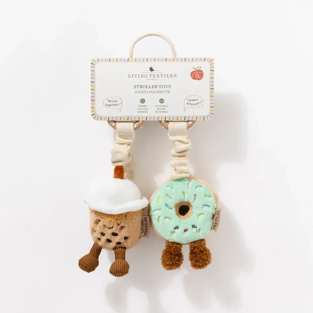 Living Textiles Living Textiles 2 Pack Mini Market Brunch Stroller Toys - Boba Tea & Donut