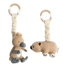 Living Textiles Living Textiles Australiana Stroller Toys 2pk - Wombat & Platypus