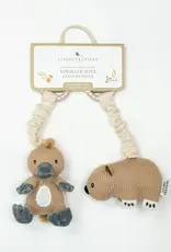 Living Textiles Living Textiles Australiana Stroller Toys 2pk - Wombat & Platypus