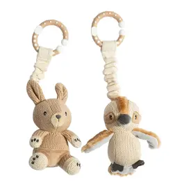 Living Textiles Living Textiles Australiana Stroller Toys 2pk - Kookaburra & Kangaroo