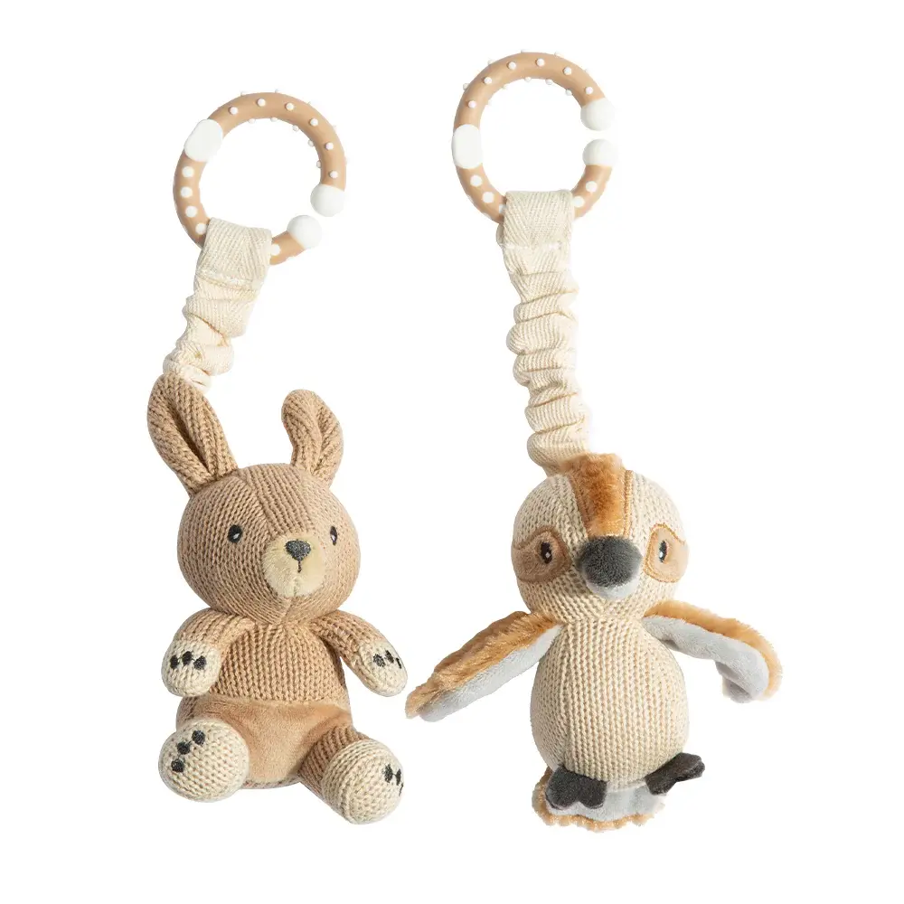Living Textiles Living Textiles Australiana Stroller Toys 2pk - Kookaburra & Kangaroo
