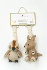 Living Textiles Living Textiles Australiana Stroller Toys 2pk - Kookaburra & Kangaroo