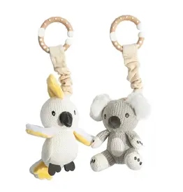 Living Textiles Living Textiles Australiana Stroller Toys 2pk - Cockatoo & Koala