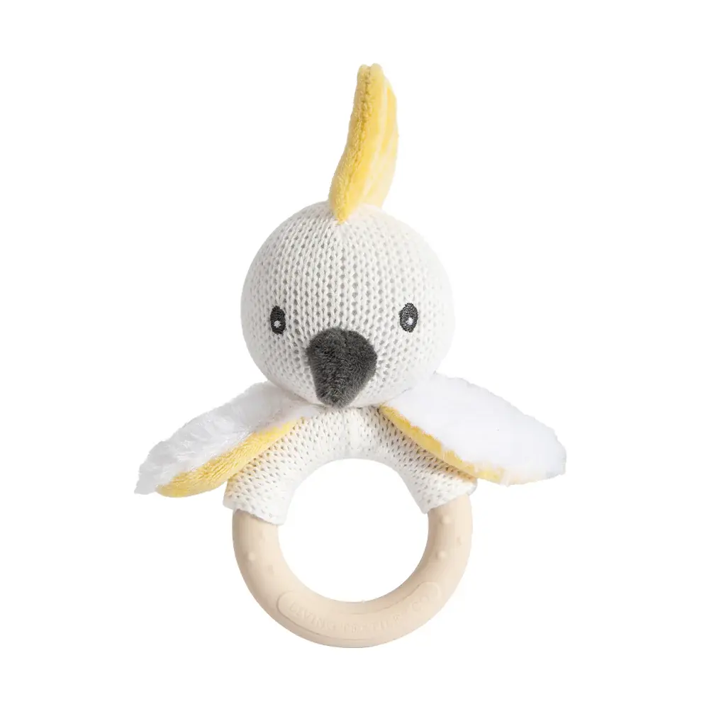 Living Textiles Living Textiles Australiana Ring Rattle - Colin the Cockatoo