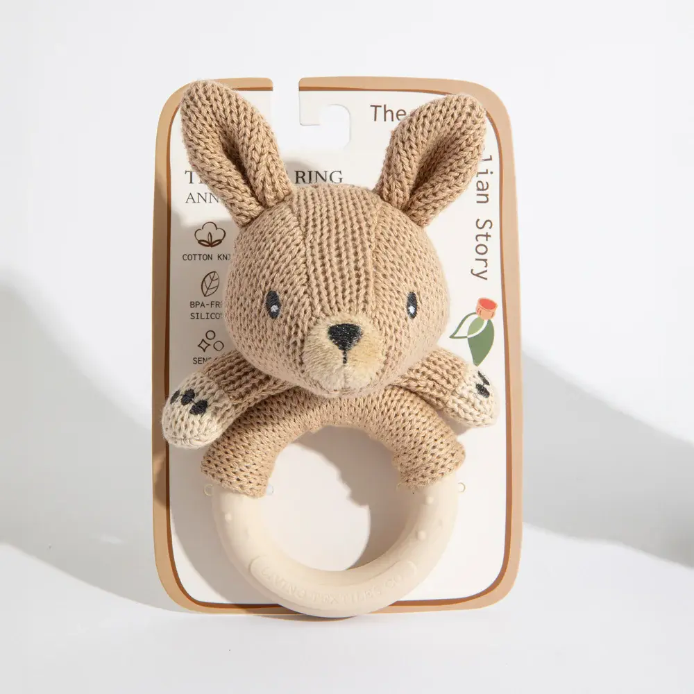 Living Textiles Living Textiles Australiana Ring Rattle - Kylie the Kangaroo