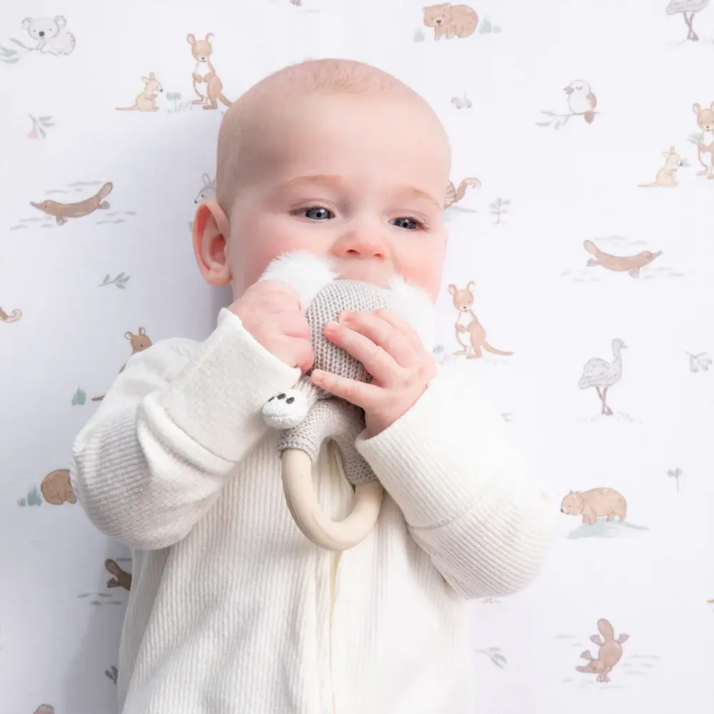 Living Textiles Living Textiles Australiana Ring Rattle - Keith the Koala