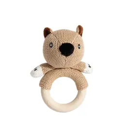 Living Textiles Living Textiles Australiana Ring Rattle - Wally the Wombat