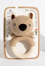 Living Textiles Living Textiles Australiana Ring Rattle - Wally the Wombat