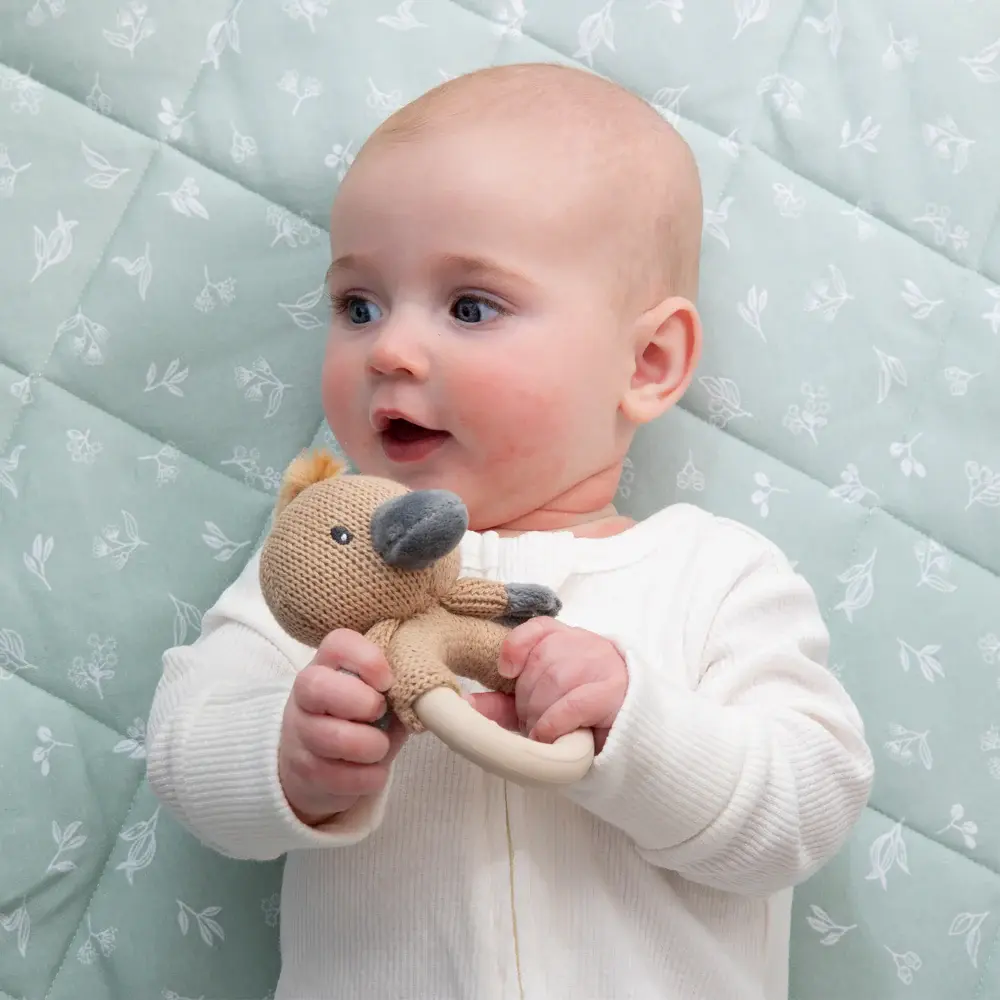 Living Textiles Living Textiles Australiana Ring Rattle - Penny the Platypus