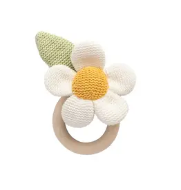 Living Textiles Living Textiles Whimsical Wonderland Ring Rattle - Daisy