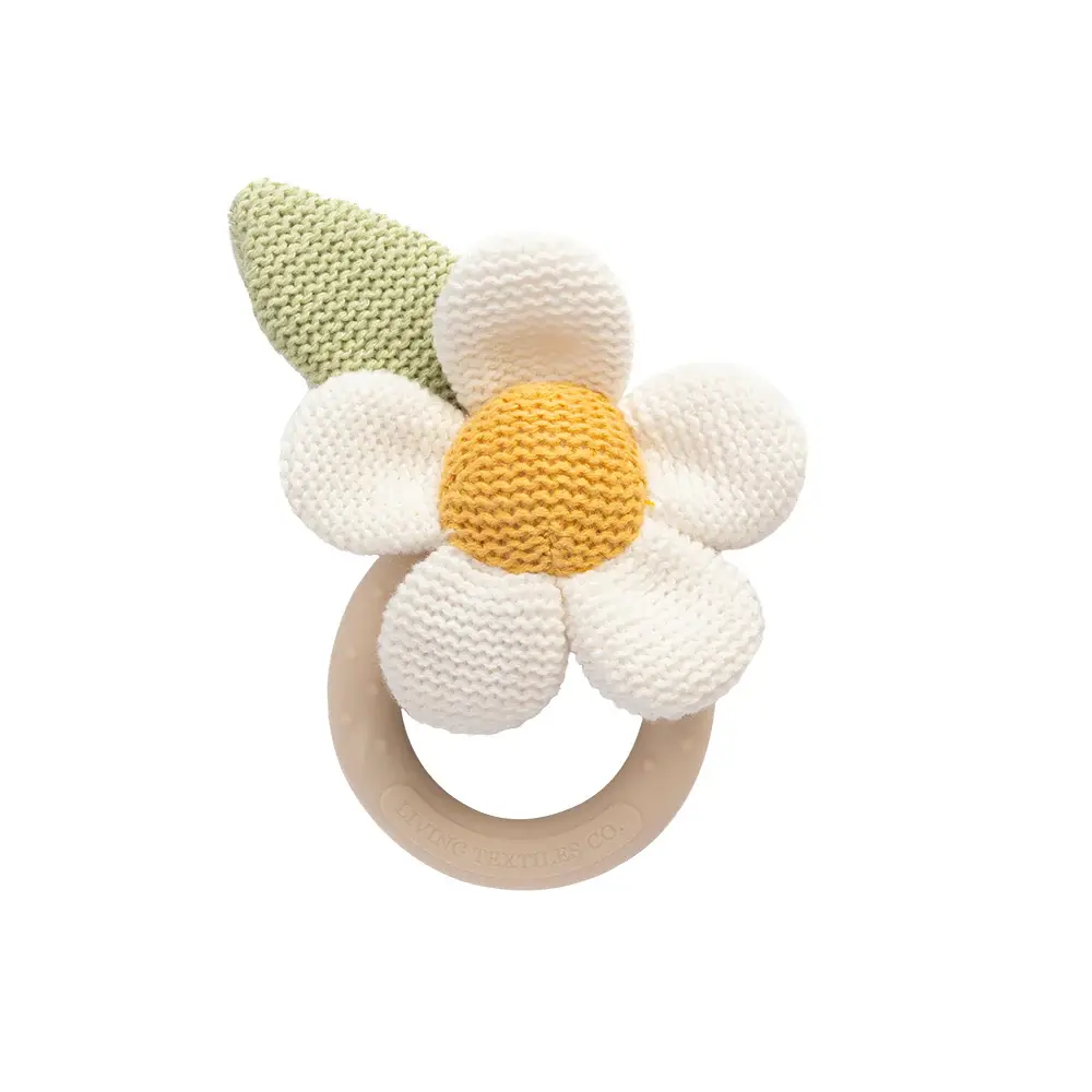 Living Textiles Living Textiles Whimsical Wonderland Ring Rattle - Daisy