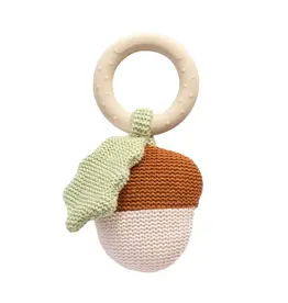 Living Textiles Living Textiles Whimsical Wonderland Ring Rattle - Acorn