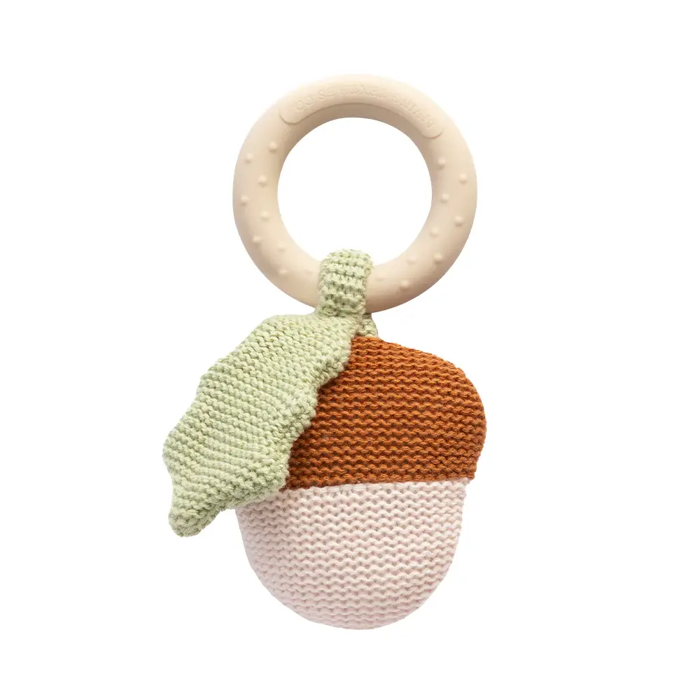 Living Textiles Living Textiles Whimsical Wonderland Ring Rattle - Acorn