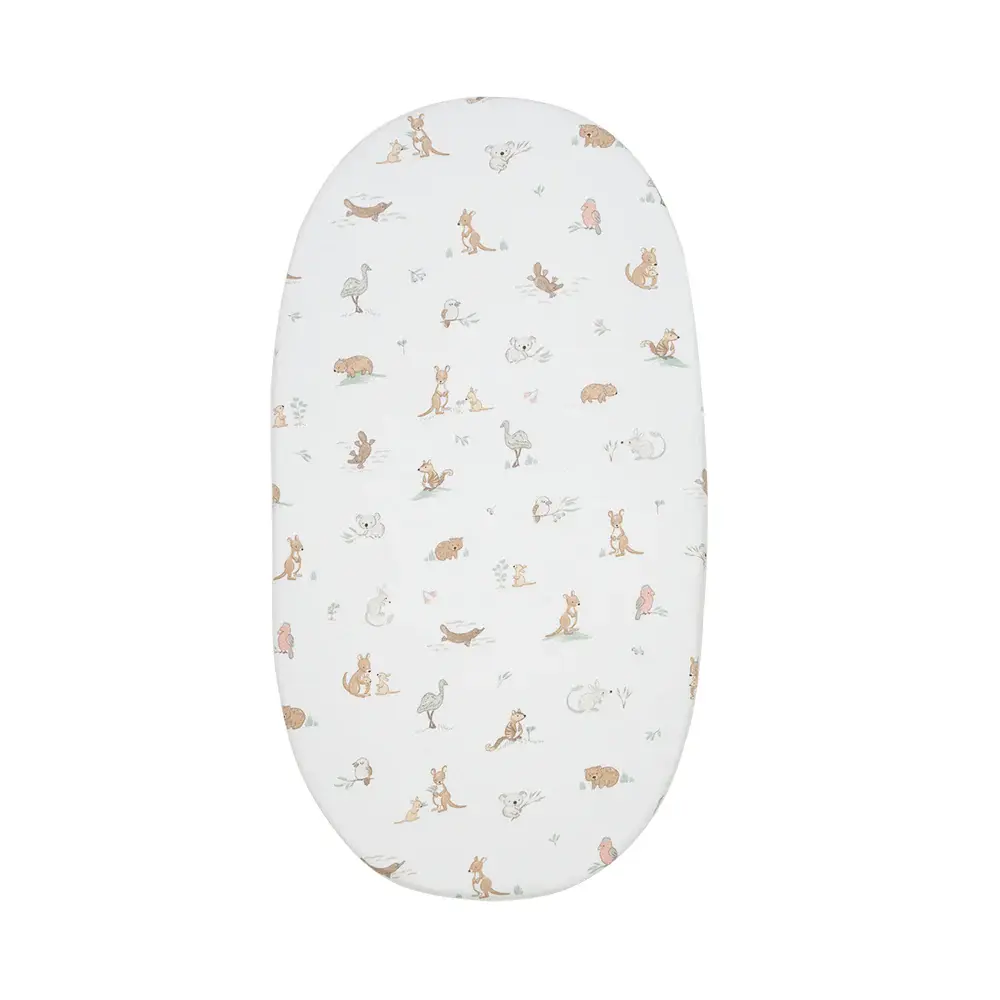 Living Textiles Living Textiles Organic Bassinet Fitted Sheet - Australiana