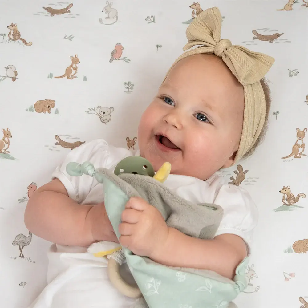 Living Textiles Living Textiles Organic Bassinet Fitted Sheet - Australiana