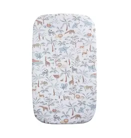 Living Textiles Living Textiles Organic Bassinet Fitted Sheet - Wild Safari