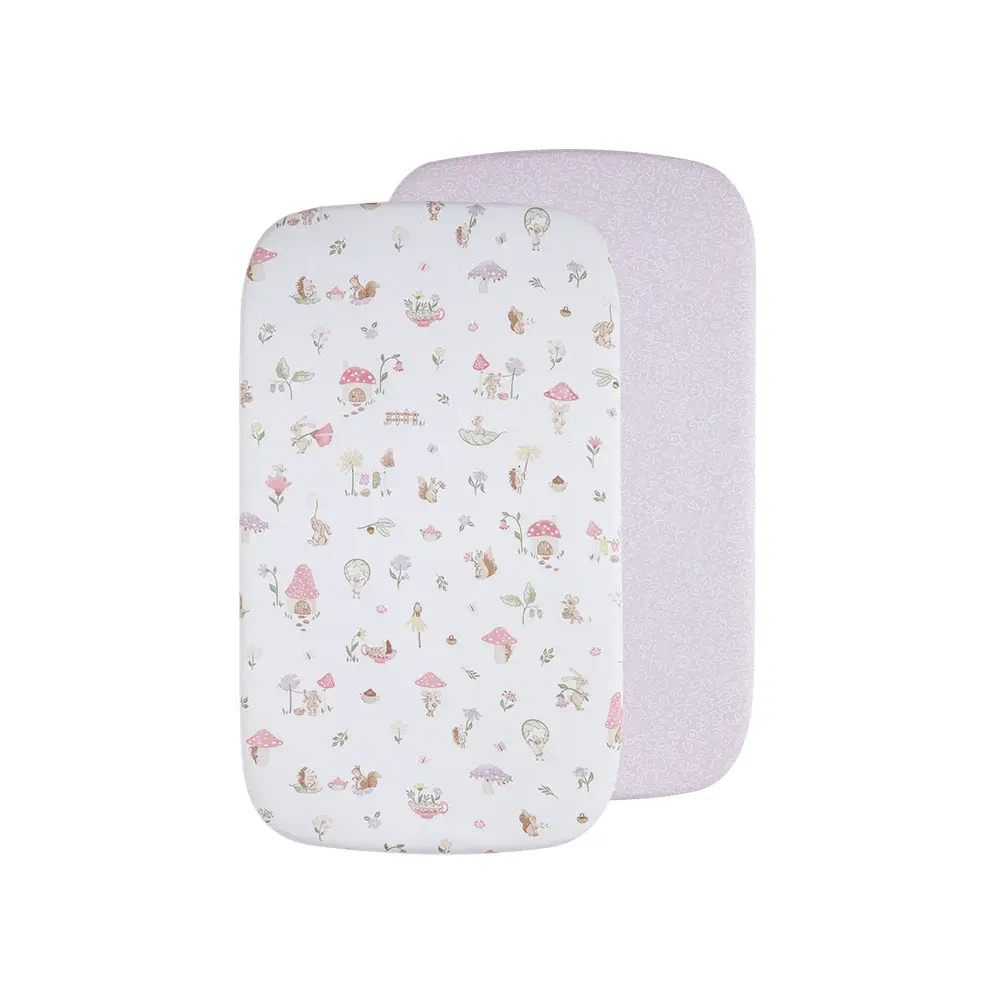 Living Textiles Living Textiles 2 Pack Organic Bassinet Fitted Sheet - Whimsical Wonderland