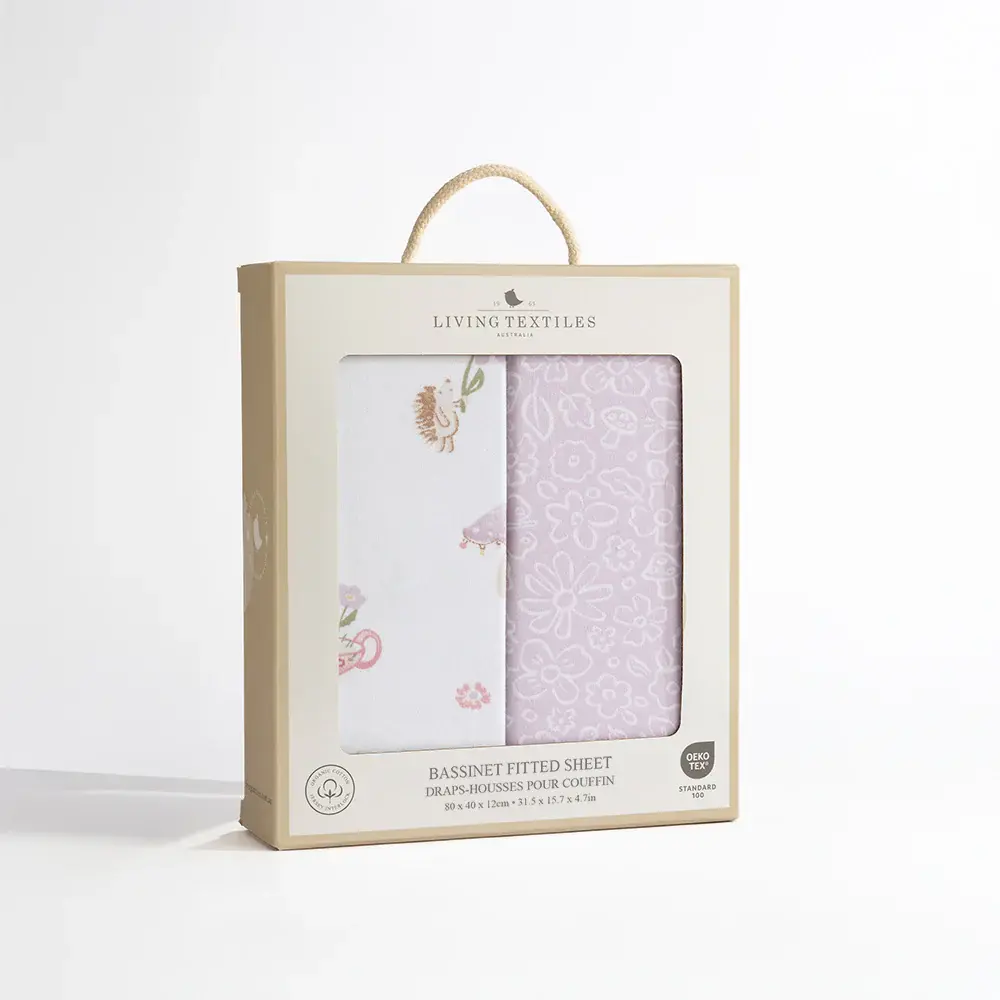 Living Textiles Living Textiles 2 Pack Organic Bassinet Fitted Sheet - Whimsical Wonderland