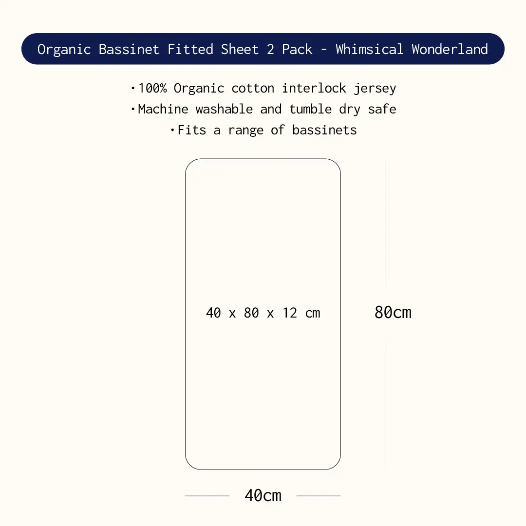 Living Textiles Living Textiles 2 Pack Organic Bassinet Fitted Sheet - Whimsical Wonderland