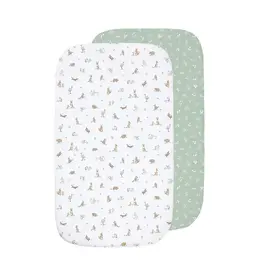 Living Textiles Living Textiles 2 Pack Organic Bedside Sleeper Fitted Sheet - Australiana