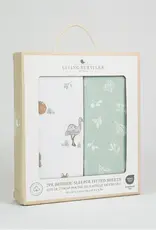 Living Textiles Living Textiles 2 Pack Organic Bedside Sleeper Fitted Sheet - Australiana