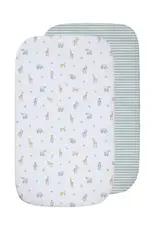 Living Textiles Living Textiles 2 Pack Organic Bedside Sleeper Fitted Sheet - Roam & Roar