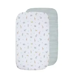 Living Textiles Living Textiles 2 Pack Organic Bedside Sleeper Fitted Sheet - Roam & Roar