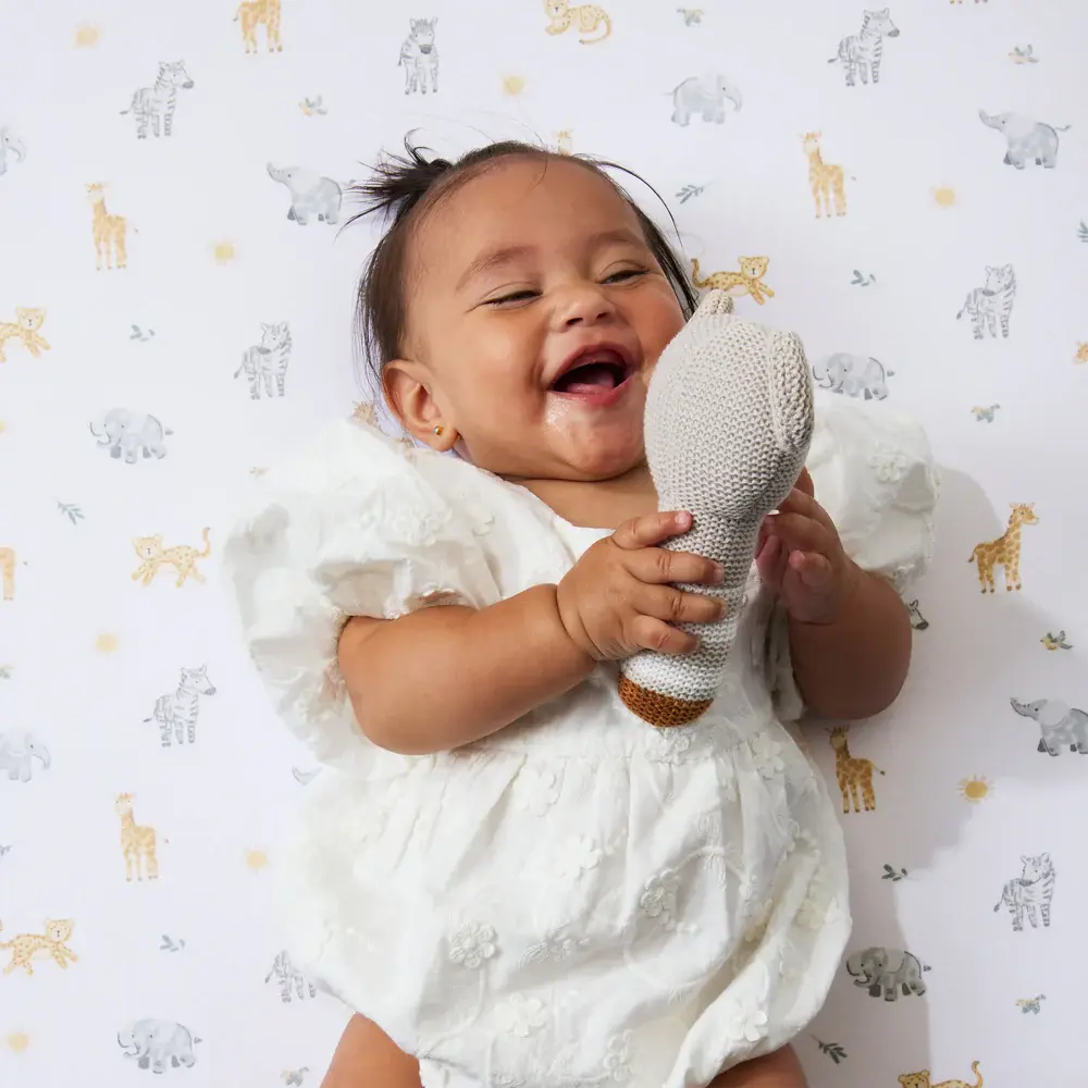 Living Textiles Living Textiles 2 Pack Organic Bedside Sleeper Fitted Sheet - Roam & Roar