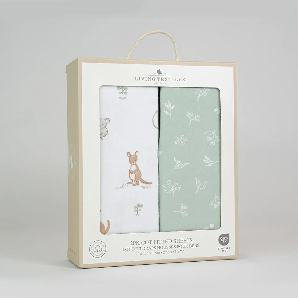 Living Textiles Living Textiles 2 Pack Organic Cot Fitted Sheet - Australiana