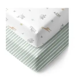 Living Textiles Living Textiles 2 Pack Organic Cot Fitted Sheet - Roam & Roar