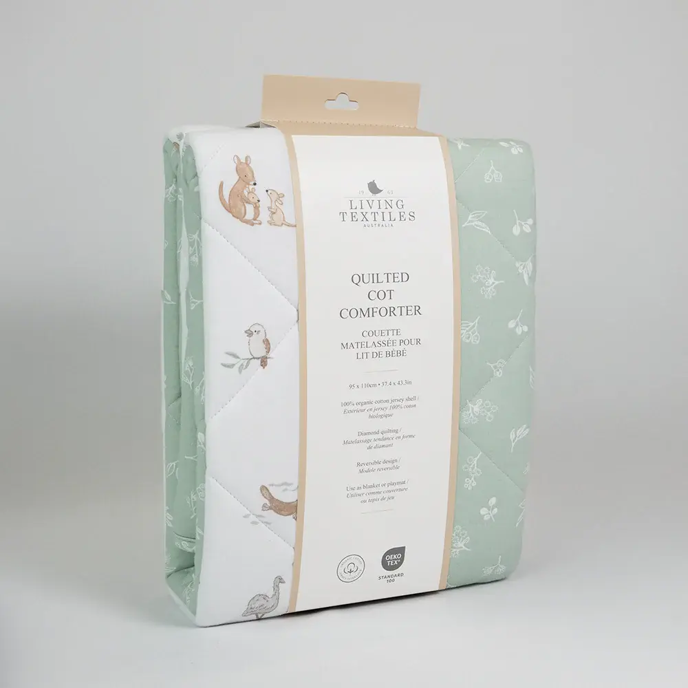 Living Textiles Living Textiles Reversible Quilted Cot Comforter - Australiana