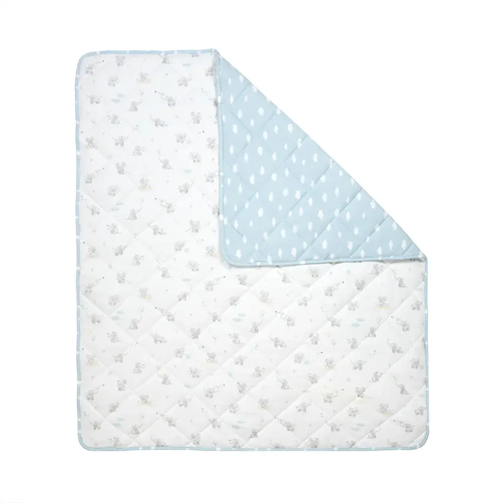 Living Textiles Living Textiles Reversible Quilted Cot Comforter - Elephant Playtime