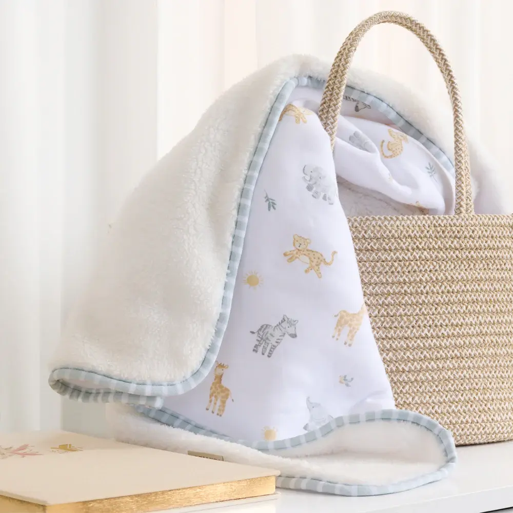Living Textiles Living Textiles Sherpa Pram Blanket - Roam & Roar