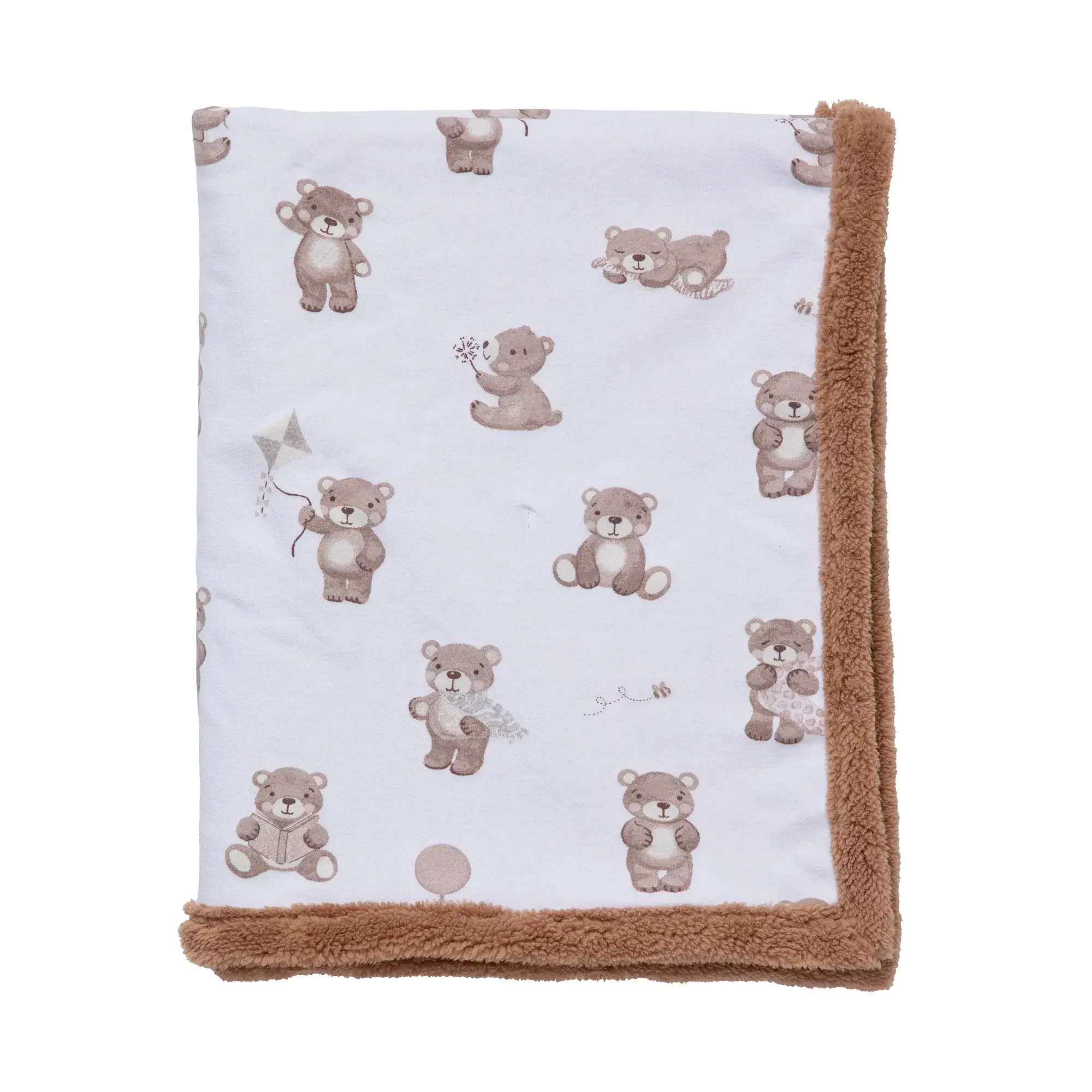 Living Textiles Living Textiles Sherpa Pram Blanket - Cuddly Bear
