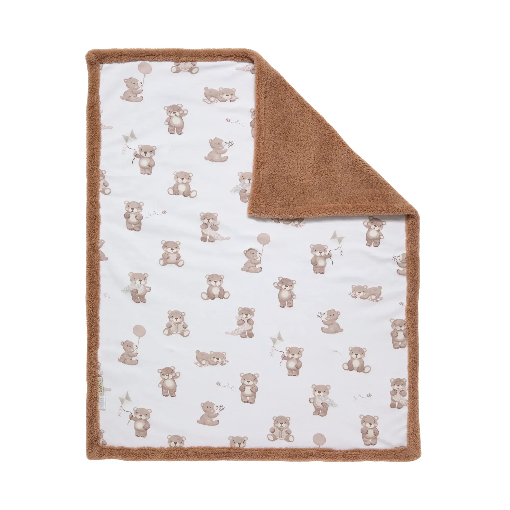 Living Textiles Living Textiles Sherpa Pram Blanket - Cuddly Bear
