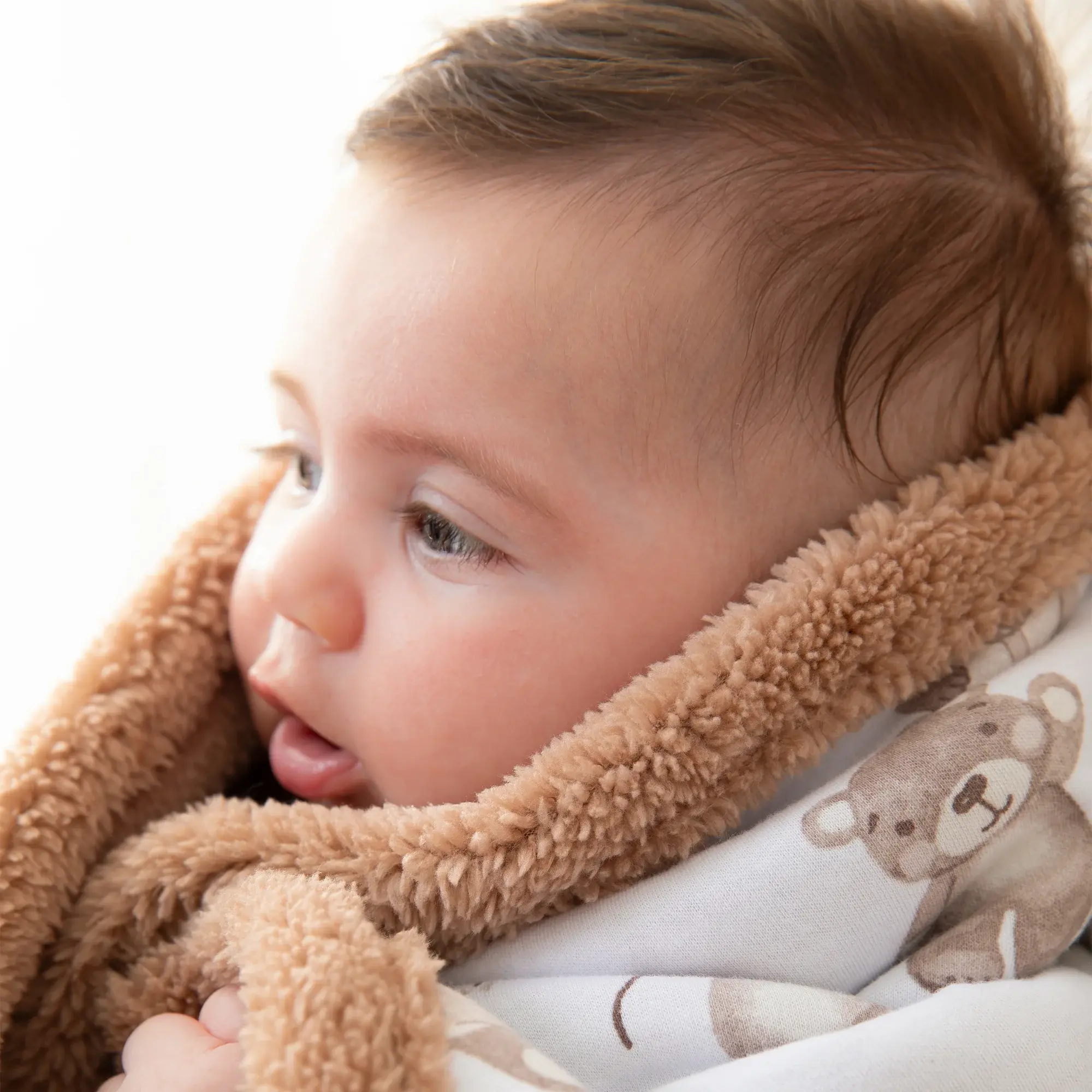 Living Textiles Living Textiles Sherpa Pram Blanket - Cuddly Bear