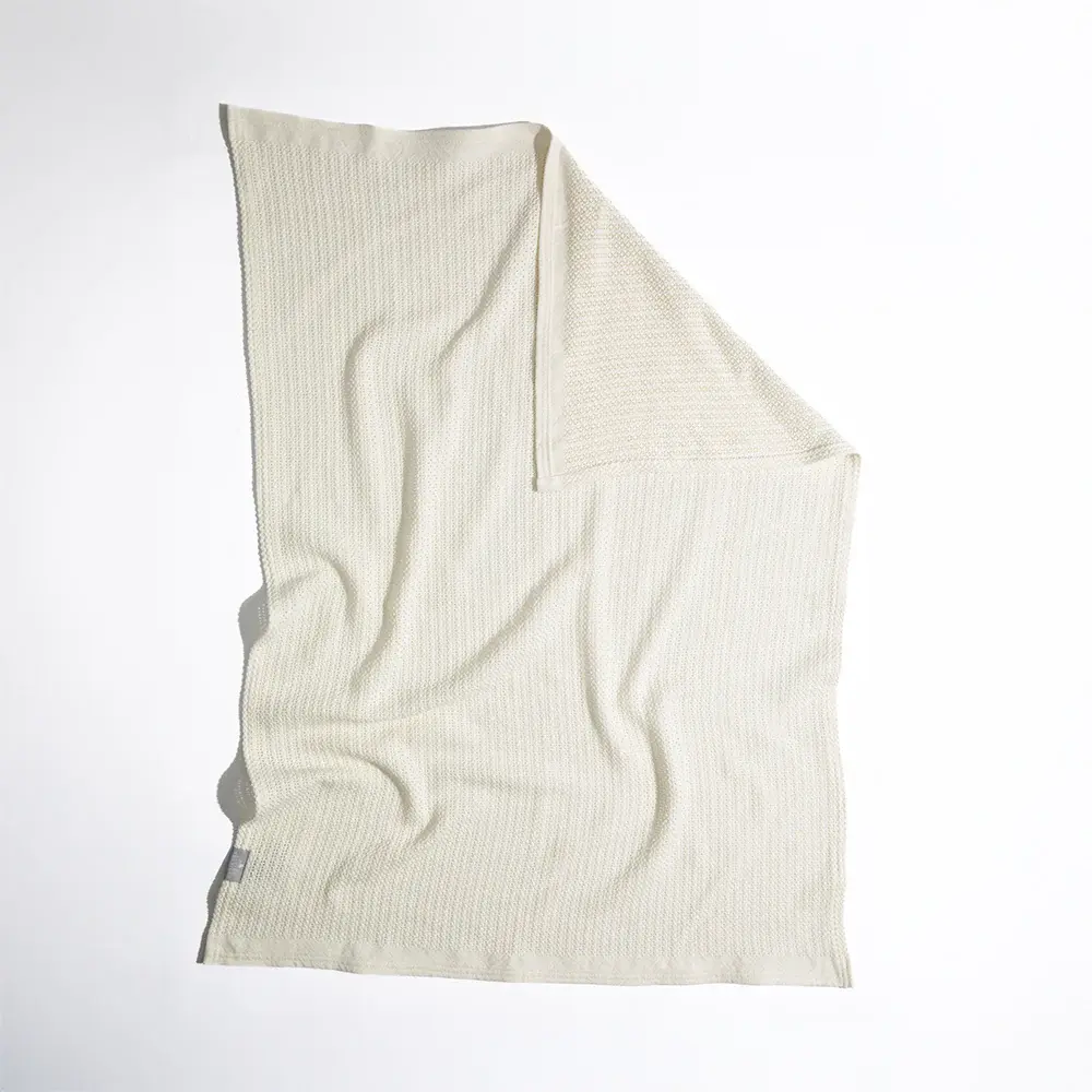 Living Textiles Living Textiles Cotton Cellular Blanket - Natural White