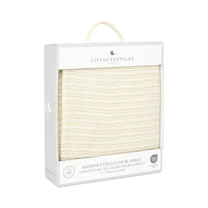 Living Textiles Living Textiles Cotton Cellular Blanket - Natural White