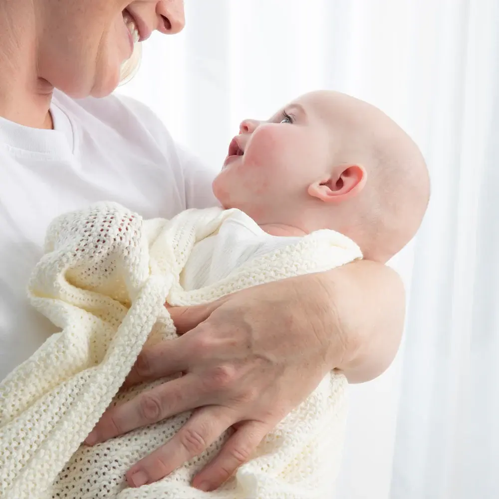 Living Textiles Living Textiles Cotton Cellular Blanket - Natural White