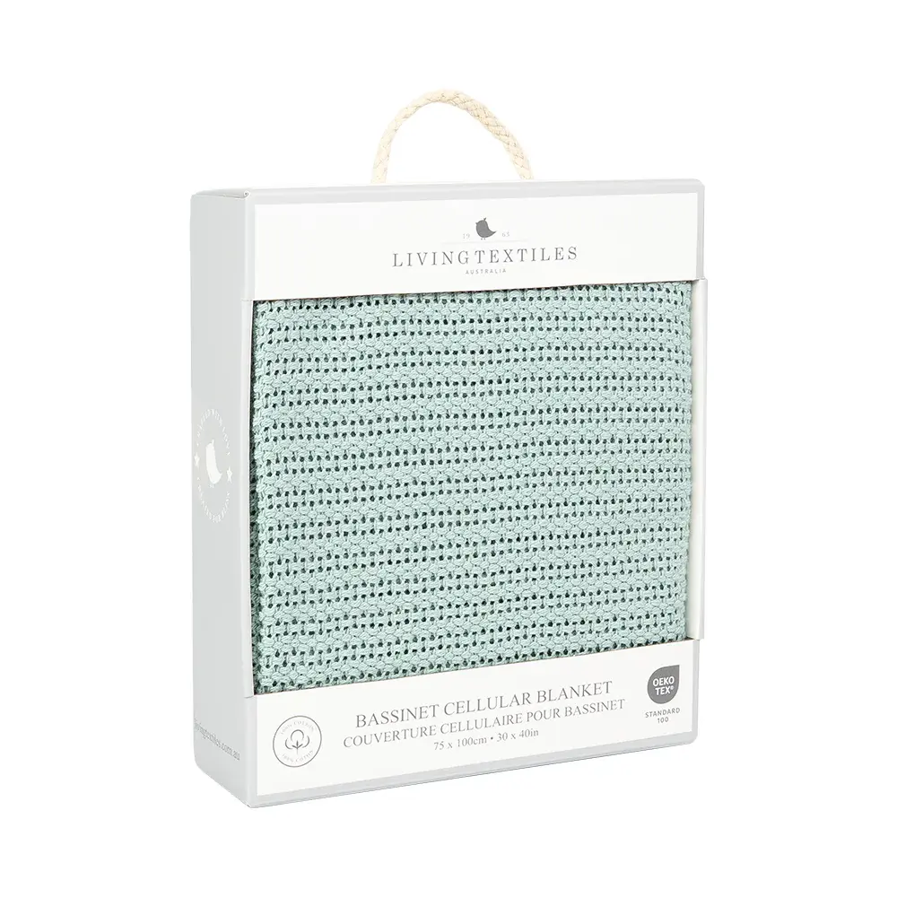 Living Textiles Living Textiles Cotton Cellular Blanket - Sage